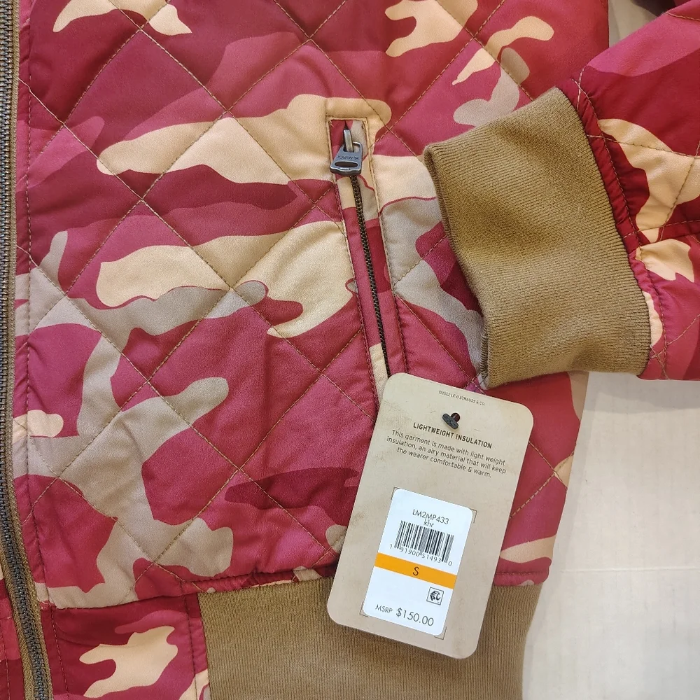 Levi's Red and‎ Tan Camo Bomber Jacket